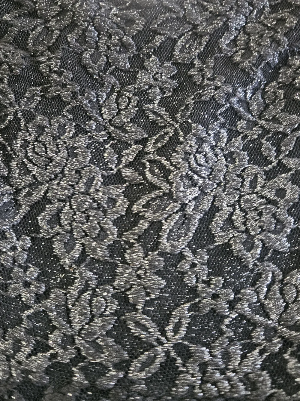 Black to Silver Ombre Lace Fit & Flare Dress